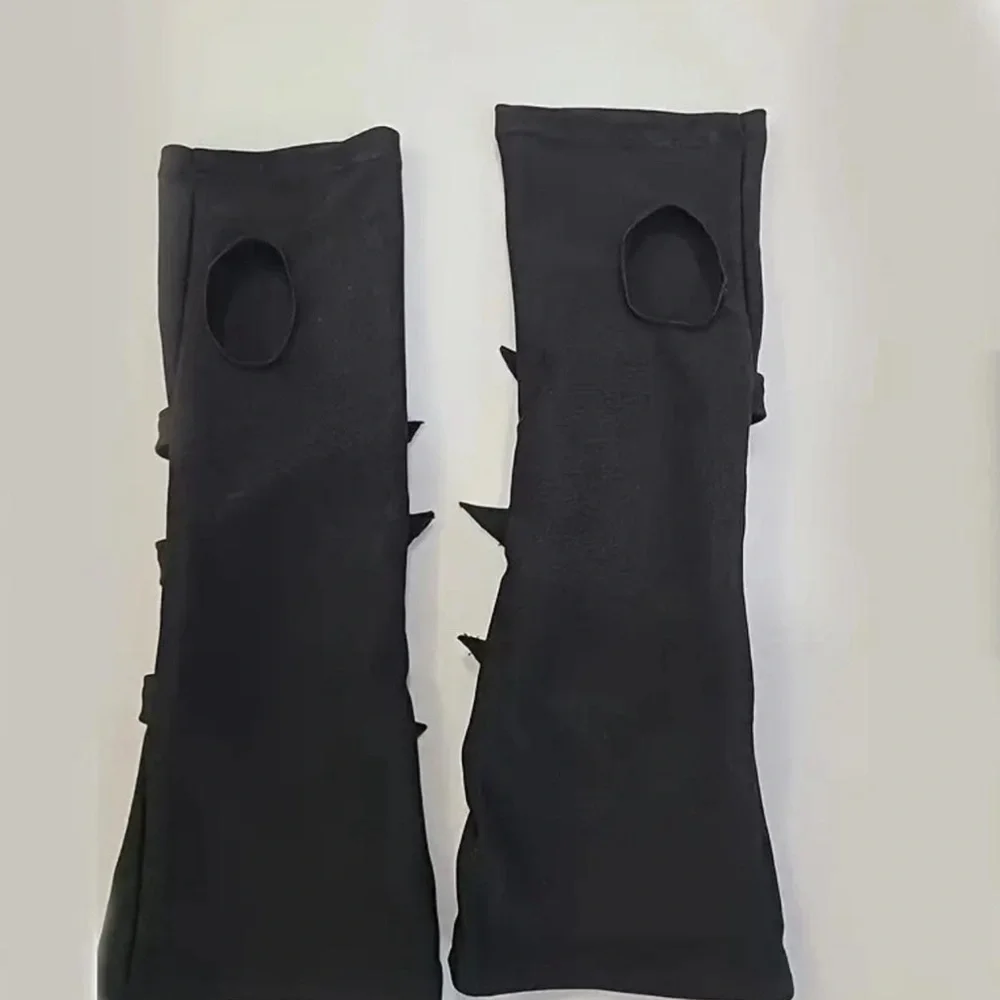 New-Black fingerless sleeves with buckle accents #goth #grunge